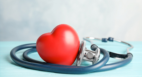 Stethoscope around a heart